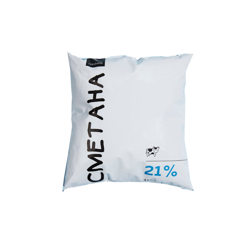 Сметана LVK MILK 21%, 450г, плівка поліетиленова